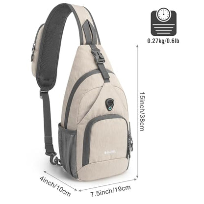 G4Free RFID Sling Bag Crossbody Backpack Small Chest Shoulder Bag Hiking Outdoor - color: Ivovy