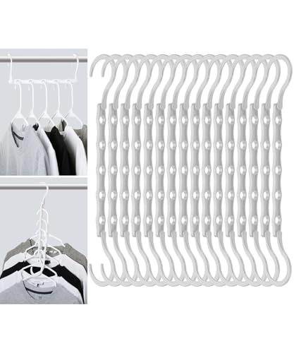 Mr. Pen- Space Saving Hangers, 16 pcs, 360° Rotating Hooks, Magic Cascading Hanger Organizer with 5 Enclosed Slots, Closet Organizers and Storage for Clothes, College Dorm Room Essentials - color: White, size: 16 Pack