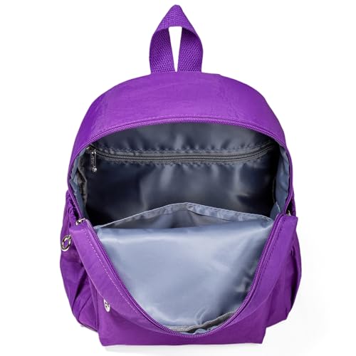 AOTIAN Mini Lightweight 11.8 Inch Backpack Durable Travel Hiking Women and Girls Small Daypack, 7 Liters Dark Violet Purple - color: Dark Violet Purple