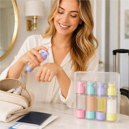 4 Pack Airless Pump Bottles, 1 oz Leakproof Travel Bottles with Pump for Toiletries, Small Empty Containers with Lids for Lotion Creams Serum Skin Care Shampoo Cosmetic Moisturizer Dispenser