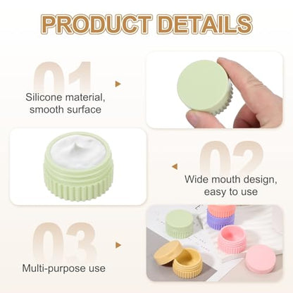 uxcell 4pcs Travel Containers for Toiletries, 0.68oz 20ml Small Silicone Cream Jars Leak-proof Travel Essentials with Lid for Cosmetic Body Skin Cream, Mint Green - color: Mint Green