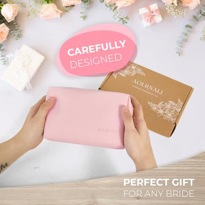 Bridal Emergency Kit for Wedding Day, Wedding Essentials Survival Set for Team Bride, Must-Have 30+ Essentials Travel Kit with Makeup Bag - color: Pink