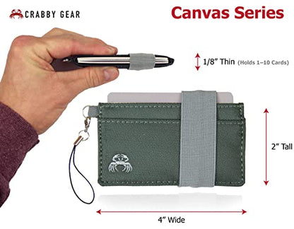 Crabby Wallet - Thin Minimalist Front Pocket Wallet - Canvas Series - Credit Card Holder - Small Travel Wallets - Compact Wallets For Men and Women - Carry Cards, Cash, Phone, Keys (Mona) - color: Mona