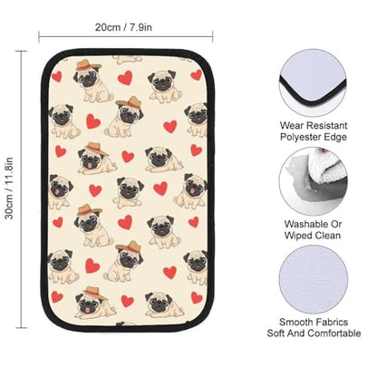 Auto Center Console Cushion Pad Red Love Heart Pug, Waterproof Armrest Box Protection Cover, Comfortable Interior Accessories - color: Picture (80)