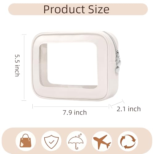 3PCS Diaper Bag Organizer Pouch Set，Clear Organizer Bags,TSA Approved Toiletry Bag,Clear Waterproof Cosmetic Bags with Zipper,Purse Organizer Pouches,Travel Organizer Bags for Woman and Kids - color: White, size: 3PCS
