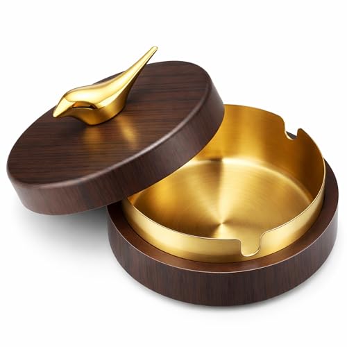 Storage Box with Lid Decorative Organizer Vintage Walnut Grain Portable Container Stainless Steel Accent for Indoor Outdoor Desk Decor Gift for Men