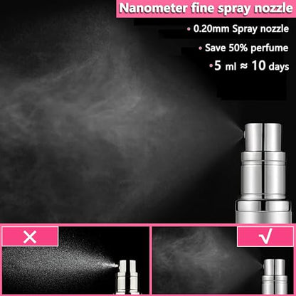 Travel Perfume Bottle Refillable Atomizer, 5ML Perfume Atomiser, Leakproof Portable Perfume Sprayer (Rose Gold) - color: Rose Gold