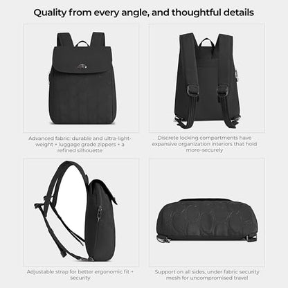 Travelon Anti-Theft Runways Compact Backpack - color: Black