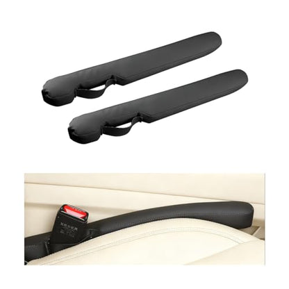 Car Seat Gap Filler, 2PCS Between Vehicle Seats Console Organizer Stop Things from Dropping, Automotive Interior Chair Gap Coverage Fill, Universal for SUV Automobile Truck (Black) - color: Black