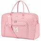 Letter Travel Duffle Bags for Women - Initial Personalized Weekender Bag with Shoe Compartment Carry On Overnight Bag with Toiletry Bag Duffel Bags Hospital Bags Birthday Gifts Pink (Letter M) - color: Z-Pink M