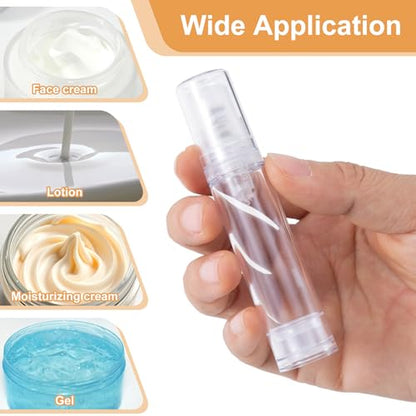 12pcs Airless Travel Pump Bottle, Empty Refillable Vacuum Pump Bottle, 5ml 10ml 15ml Plastic Press Lotion Travel Container for DIY Cosmetic Foundation Toiletries- Clear - color: Clear-12pcs-5,10,15ml