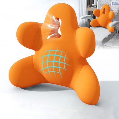 Lumbar Support Pillow for Office Chair, Back Pillow Lumbar Support for Car, Chair, Sofa - Improve Lower Back Pain Relief & Sitting Posture, Memory Foam Back Cushion for Long Sitting (Orange) - color: A-orange