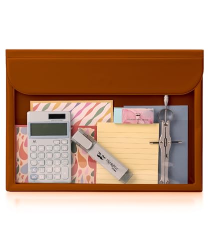 Mr. Pen- File Folder, Brown, Letter Size, Clear Plastic Folders for Documents - color: Brown