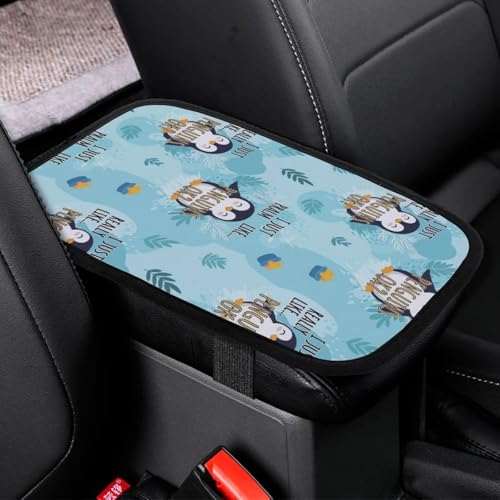 Center Console Cover Cute Penguin, Waterproof Armrest Pad Cover for Car SUV, Universal Vehicle Accessory - color: Picture (69)