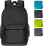 pack all 20L Lightweight Packable Backpack, Water Resistant Foldable Backpack, Travel Hiking Daypack with Waterproof Zippers (Black) - color: Black