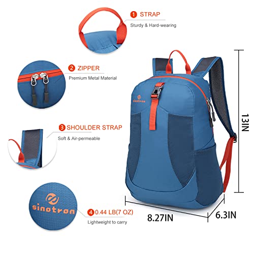 sinotron 22L Lightweight Packable Hiking Backpack, Small Hiking Backpack Day Pack for Women Men Travel Camping Vacation - color: Blue