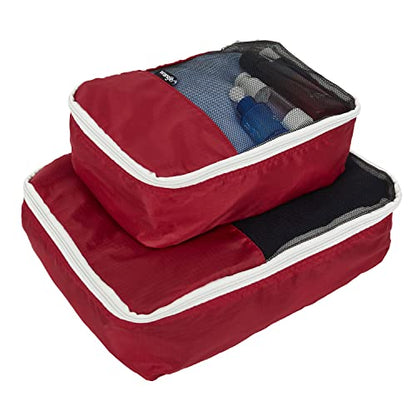 Wrangler 5 Piece Luggage & Travel Accessories Set, Red - color: Red, size: 5 Piece Set