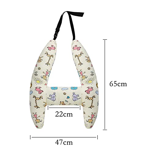 SIQITECHNO Car Travel Pillow H-Shape Seat Pillow Kids Adults Soft Neck Pillow Breathable Head and Body Support Pillow Car Aircraft Sleeping Cushion for Long Journey Road Trip Travel Accessories - color: Cartoon Animals