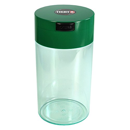 Tightvac 3 to 12 Oz - Patented Airtight Container | Multi-use Vacuum Container Works as Smell Proof Containers for Herbs and Dry Goods. Green Clear - color: Green Cap & Clear Body