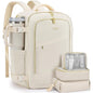 LOVEVOOK 40L Travel Backpack for Women, Carry On Flight Approved, Large Personal Item Bag, Fits 17 inch Laptop, TSA Approved Luggage with 3 Packing Cubes, Waterproof Weekender Gym Backpack - color: White, size: 40L