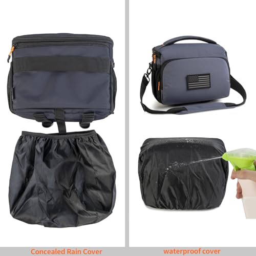 Vogano Camera Bag, Protective Covers Photography Shoulder Bag Compatible for Nikon, Canon, Sony DSL/SLR/Mirrorless Equipment Travel Waterproof - color: 1.0 Grey