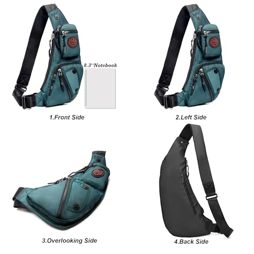 NICGID Sling Bag Chest Shoulder Backpack Crossbody Bags Casual Daypack for Men Women (Dark green-2620N) - color: Dark Green-2620n
