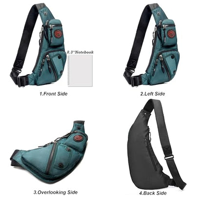 NICGID Sling Bag Chest Shoulder Backpack Crossbody Bags Casual Daypack for Men Women (Dark green-2620N) - color: Dark Green-2620n