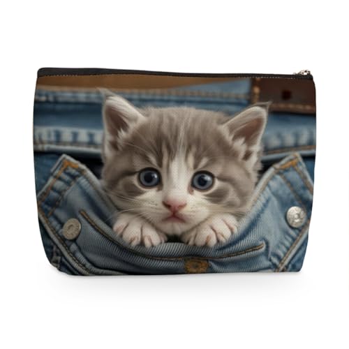 Cute Cat Makeup Bag, Large Capacity Travel Makeup Case Cosmetic Bags for Women, Portable Pouch Purse Travel Essentials Toiletries Accessories, Christmas Birthday Gifts for Women - color: Multicolor 1521