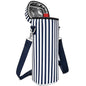 Insulated Wine Bag - Wine Bottle Carrier Tote Cooler Bags for Gifts Travel Picnic Beach, Blue and White Stripes - 1 Bottle - color: Blue and White Stripes, size: 1 Bottle