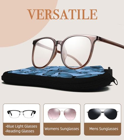 Sunglasses Case Soft Glasses Cases for Women Pouch Eyeglass Bag Eye Glass Kids Girls Sun Glasses Cute Kawaii - color: Blue Butterfly