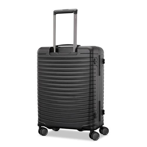 Framelock Max 21” Carry-On Hardshell Zipperless Luggage - Highly Secure Integrated Eazylock™ Mechanism - RightHeight™ Adjustable Handle System - 360° Spinner Wheels - Airline Approved - Asphalt Black - color: Black, size: Carry-on Spinner