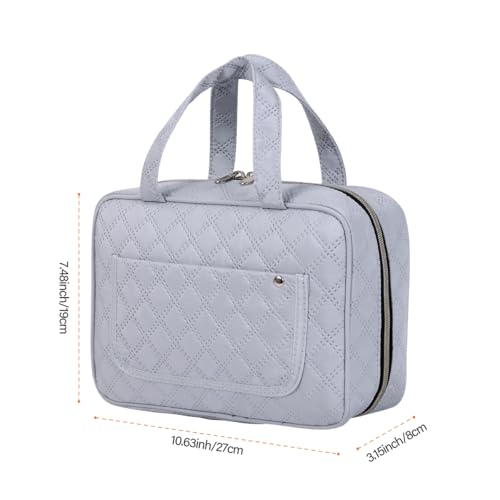 Hanging Toiletry Bag for Women Cosmetic Toiletries Travel Bag, Grey - color: Grey