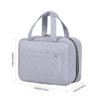 Hanging Toiletry Bag for Women Cosmetic Toiletries Travel Bag, Grey - color: Grey