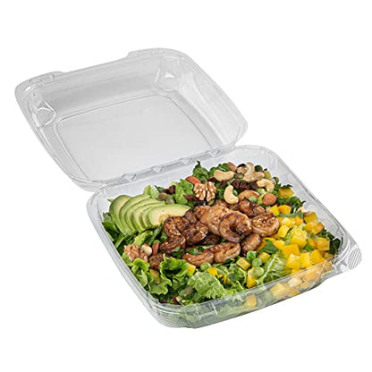 Restaurantware Thermo Tek 45.7 Ounce Clamshell Containers 100 Anti-Fog To Go Food Containers - Freezable Rectangle Clear Plastic Food Packaging Containers Disposable - size: 46 oz