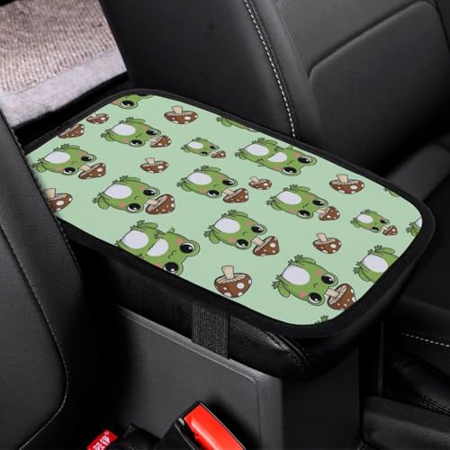 Center Console Armrest Cover Pad Cute Green Frog Mushroom, Universal Soft Comfort Armrest Cushion for Car, Stylish Design Car Armrest Cover - color: Picture (68)
