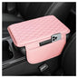 Stacool Upgraded Car Center Console Cover,Microfiber Leather Car Armrest Cover Cushion with 2 Storage Bags,Universal Car Armrest Storage Box (Pink) - color: Pink