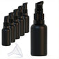 6Pack 30ml Matte Black Glass Pump Bottle with Black Top,1oz Small Dispenser, Travel Size Refillable Botttles for Lotions,Sercums,Essential Oils - color: 1oz Black(6pcs)