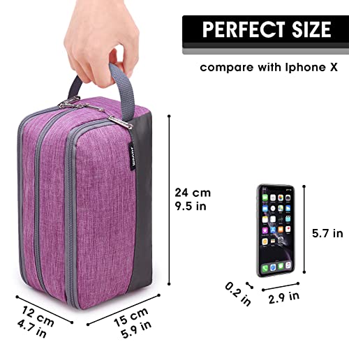 Toiletry Bag for Men/Women Hanging Dopp Kit Water Resistant Shaving Bag Small Toiletry Bag for Traveling (purple) - color: purple