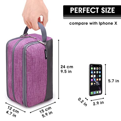 Toiletry Bag for Men/Women Hanging Dopp Kit Water Resistant Shaving Bag Small Toiletry Bag for Traveling (purple) - color: purple