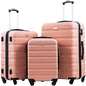 Coolife Luggage 3 Piece Set, Lightweight Durable Hardshell Suitcase set with 360° Spinner Wheels, TSA-approved Lock, Checked Family Travel Luggage sets, 20/24/28 Inch, Sakura Pink - color: Sakura Pink, size: 20in24in28in
