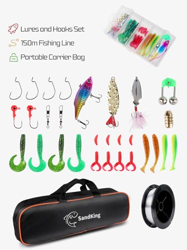 Fishing Pole Kit, Carbon Fiber Telescopic Fishing Rod and Reel Combo with Spinning Reel, Line, Bionic Bait, Hooks and Carrier Bag for Adult Teens Beginners - size: 1Pack 6.89ft
