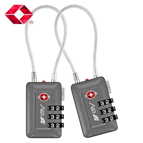 TSA Accepted Luggage Travel Lock, Set-Your-Own Combination Lock for School Gym Locker, Luggage Suitcase Baggage Locks, Filing Cabinets, Toolbox, Case (Slate Gray, 2 Pack) - color: Slate Gray, size: 2 Pack