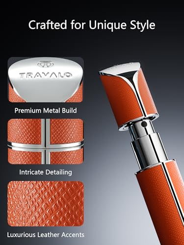 Travalo AQUA Refillable Perfume Atomizer, 5ml Travel Perfume Bottle with Easy Bottom Refill, Leak-Proof Mini Cologne Sprayer, TSA-Approved Pocket Fragrance Spray for Women & Men,1 Piece (Orange) - color: ORANGE