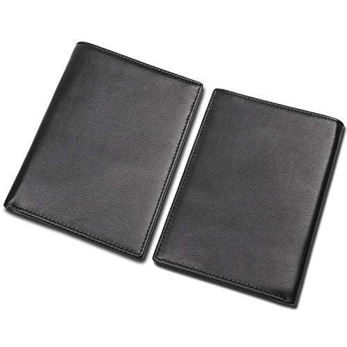 Polare RFID Blocking Napa Leather Passport Holder Travel Wallet For Men and Women (Black) - color: Black