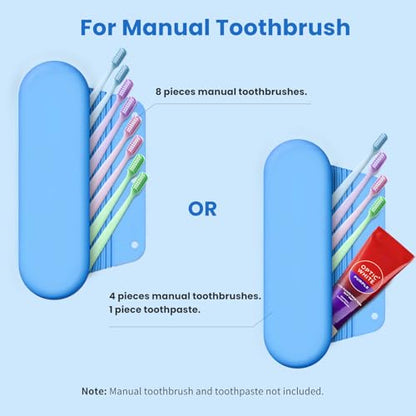 Silicone Electric Toothbrush Travel Case, Manual Toothbrush Travel Cover for Men and Women,Toothbrush Holder for Travel,Gym and More, Fits Most Manual and Electric Toothbrushes - Sky Blue - color: Sky Blue