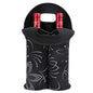 Hipiwe Wine Carrier Tote Bag Two Bottle Insulated Neoprene Wine/Water Bottle Holder for Travel with Secure Carry Handle (Black) - style: Black