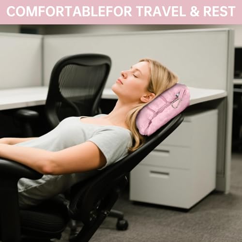 Travel Blanket and Pillow-2-in-1, Ultra-Soft&Compact, Airplane Blanket with Hand Luggage Belt and Backpack Clip,Travelers Accessories Gifts, 61x43 Inches(Pink - color: Pink