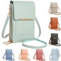 Anti-Theft Leather Bag,Small Crossbody Cell Phone Purse Wallet for Women,RFID Block Phone Purse Crossbody with Shoulder Strap - color: Green