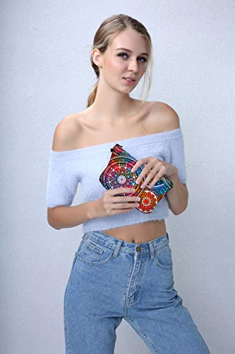 Deanfun Cosmetic Bag for Women, Mandala Flowers Waterproof Makeup Bags Roomy Toiletry Pouch Travel Accessories Gifts (51555) - color: 51555