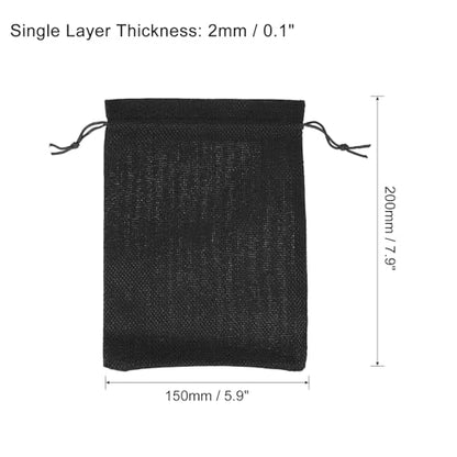 PATIKIL 8"x6" Coin Sacks Bag, 6Pcs Bank Deposit Change Transit Bags with Drawstring Canvas Gift Sacks, Black - color: Black, size: 8"x6"